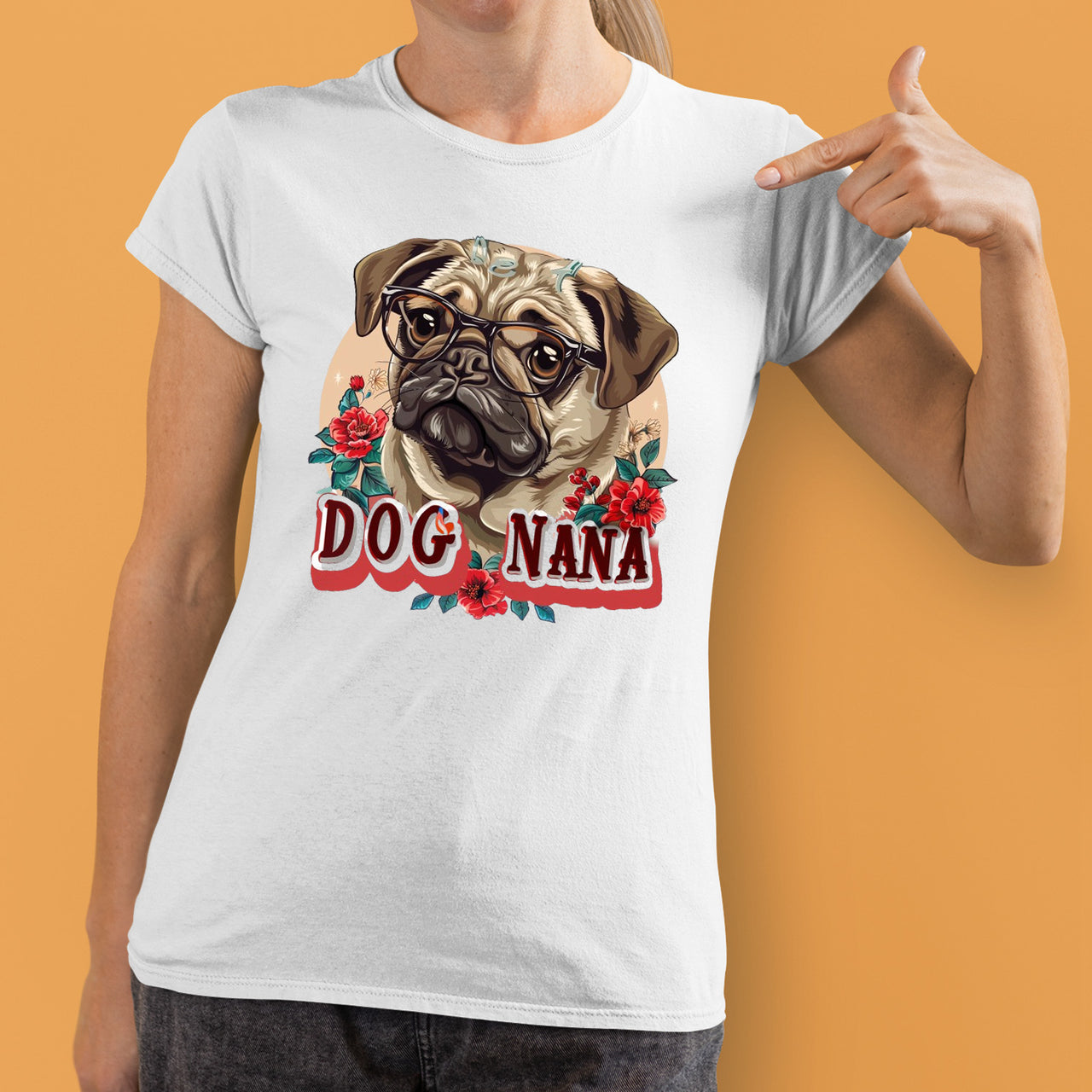 Pug Dog T-shirt, Pet Lover Shirt, Dog Lover Shirt, Dog Nana  T-Shirt, Dog Owner Shirt, Gift For Dog Grandma, Funny Dog Shirts, Women Dog T-Shirt, Mother's Day Gift, Dog Lover Wife Gifts, Dog Shirt