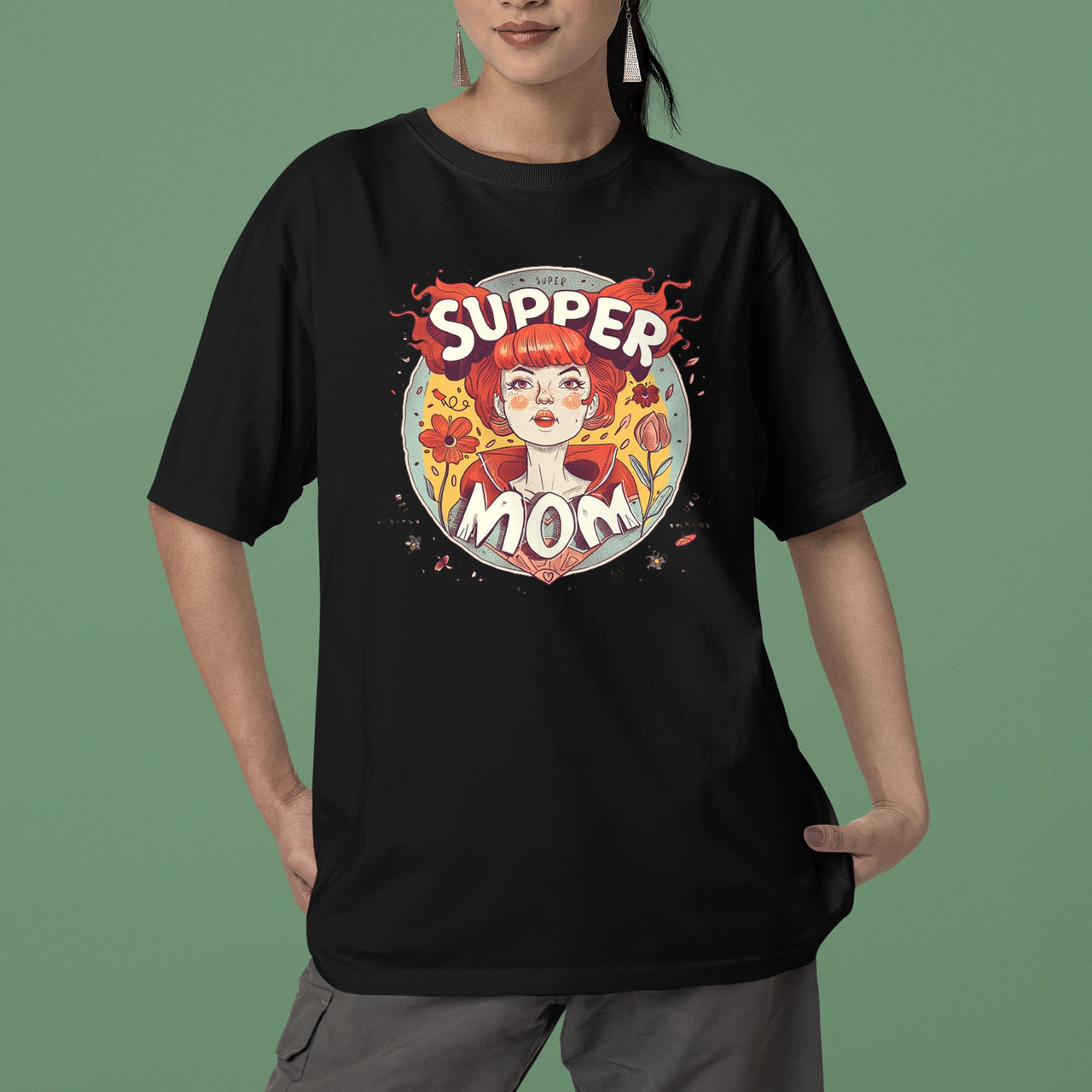 Supper Mom Mushroom T-Shirt, Cute Supper Mom Mushroom Sweatshirt, Retro Mama Mushroom Shirt, Celebrate Mom, Mama Shirt, Mom Shirt, Mother's Day Gift