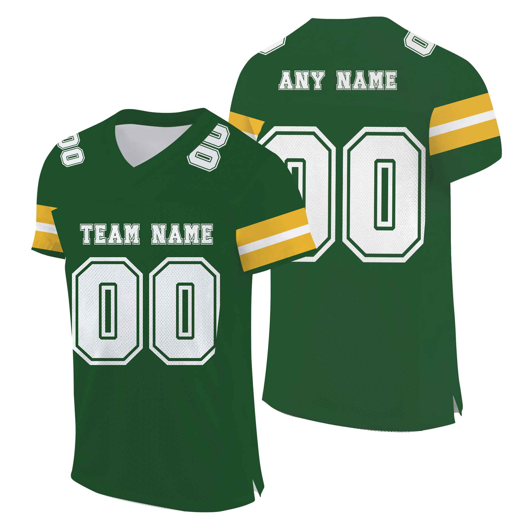 Custom Grass Green Gold-White Mesh Authentic Football Jersey