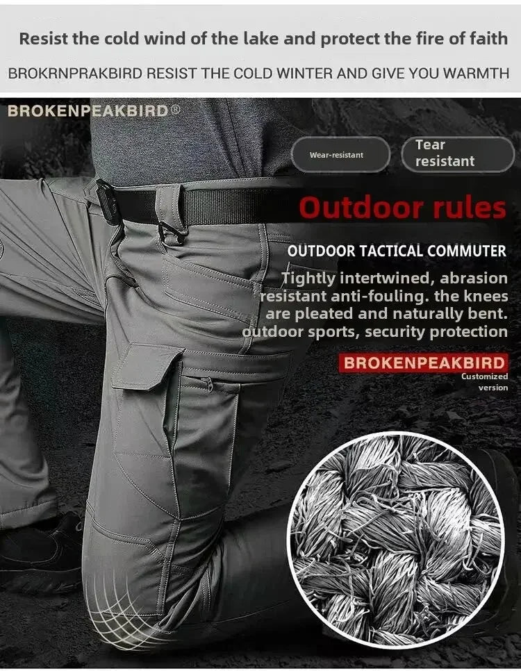 Men’s Soft Shell Outdoor Pants – Warm Multi-Pocket Wear-Resistant Winter Tactical Trousers