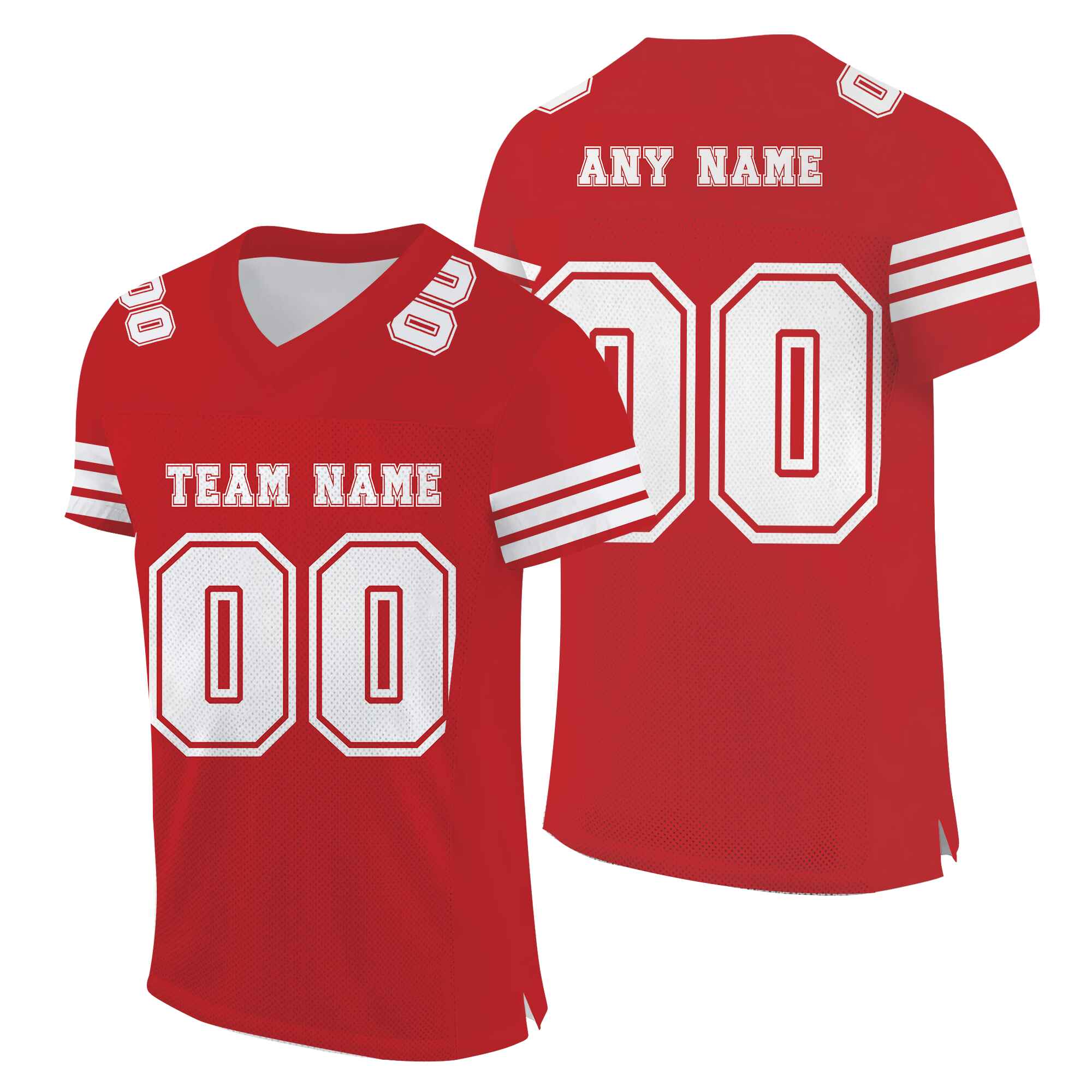 Custom Red White Mesh Authentic Football Jersey