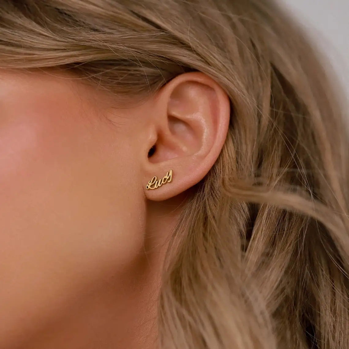 Custom Name Earrings, Personalized Gift for Her, Minimalist Earrings, Personalized Earrings, Mother's Gift, Bridesmaids Gifts (A04)