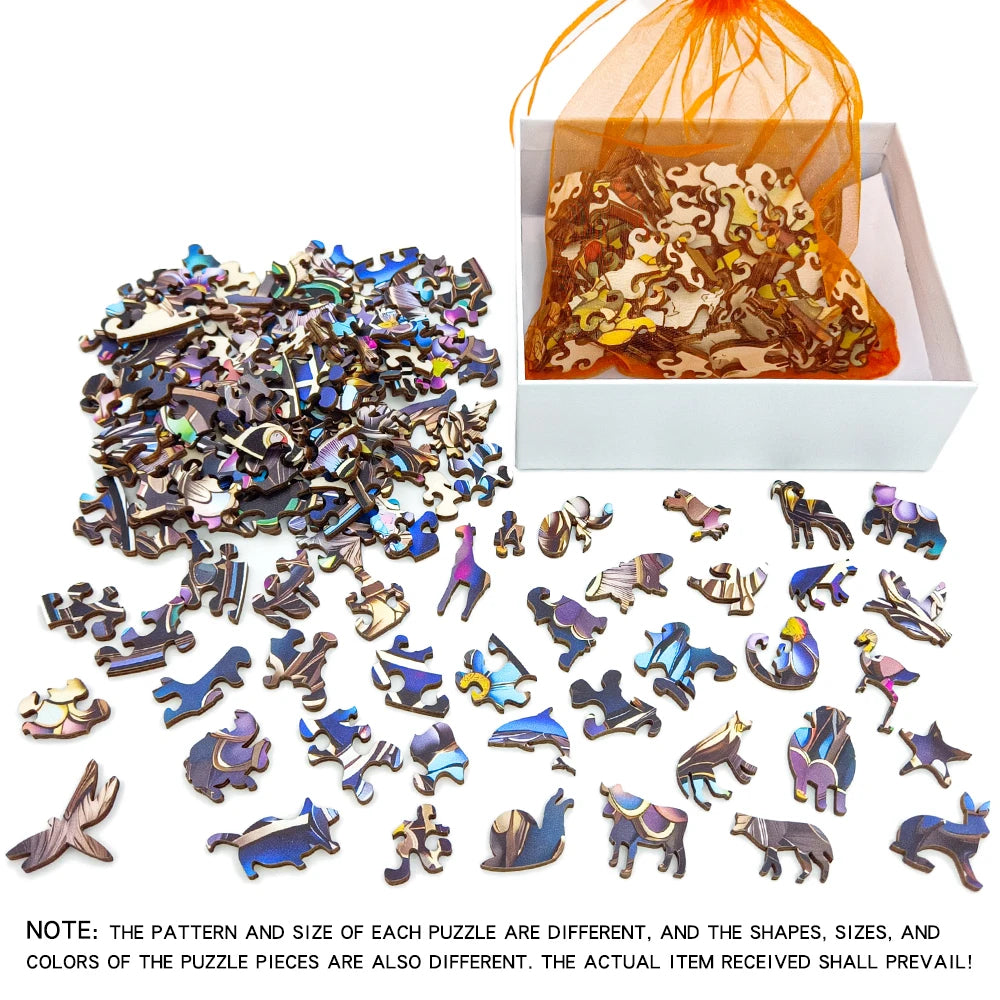 Unique Animal Wooden Jigsaw Puzzles, Butterfly Laser Cut puzzle, Unique Butterfly Shape Challenge, DIY Crafts, Educational Toys for Adults and Kids, Perfect Gift Idea, Christmas gift Idea 183