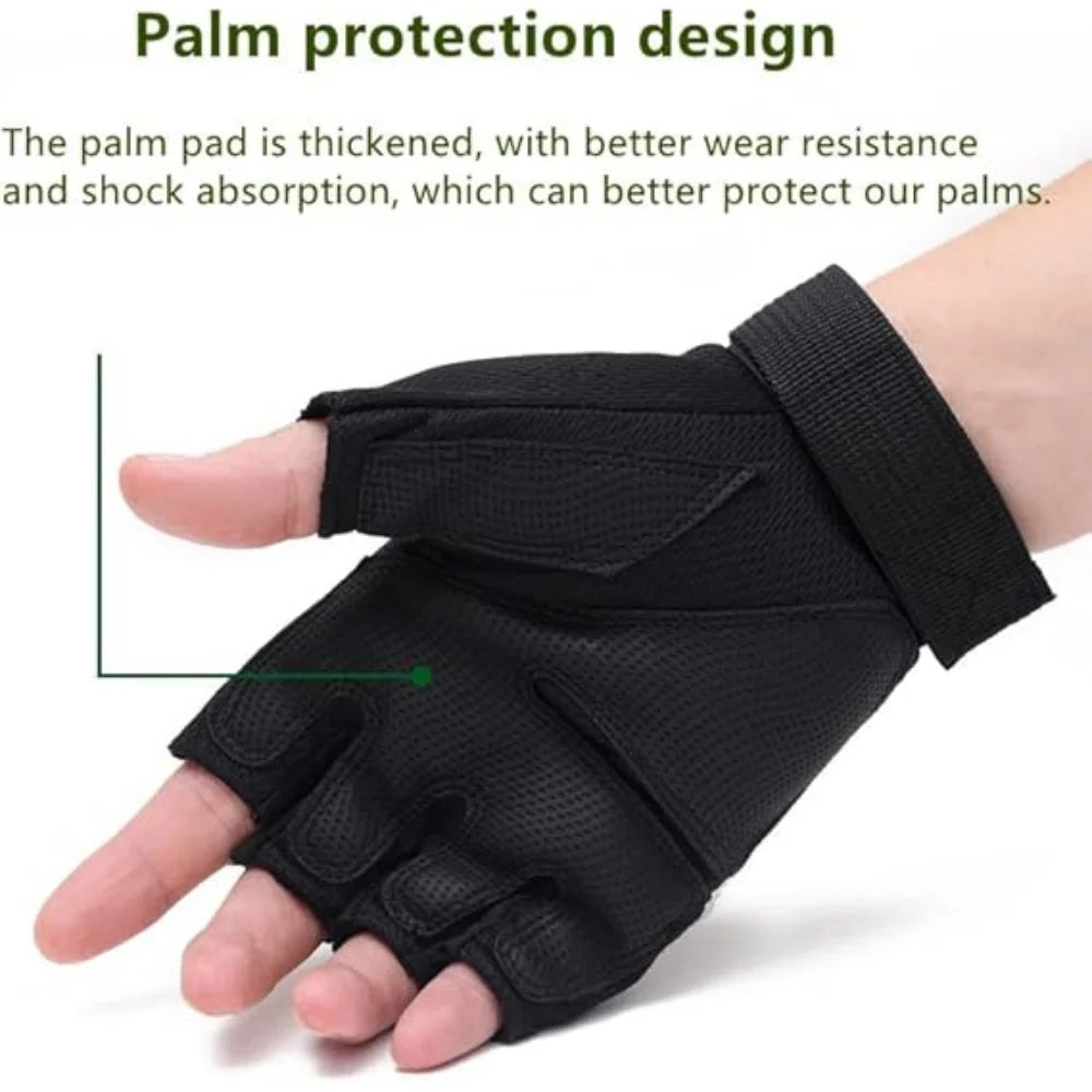 Breathable Fingerless Tactical Workout Gloves – Lightweight Grip Gloves for Training, Cycling & Outdoor Activities