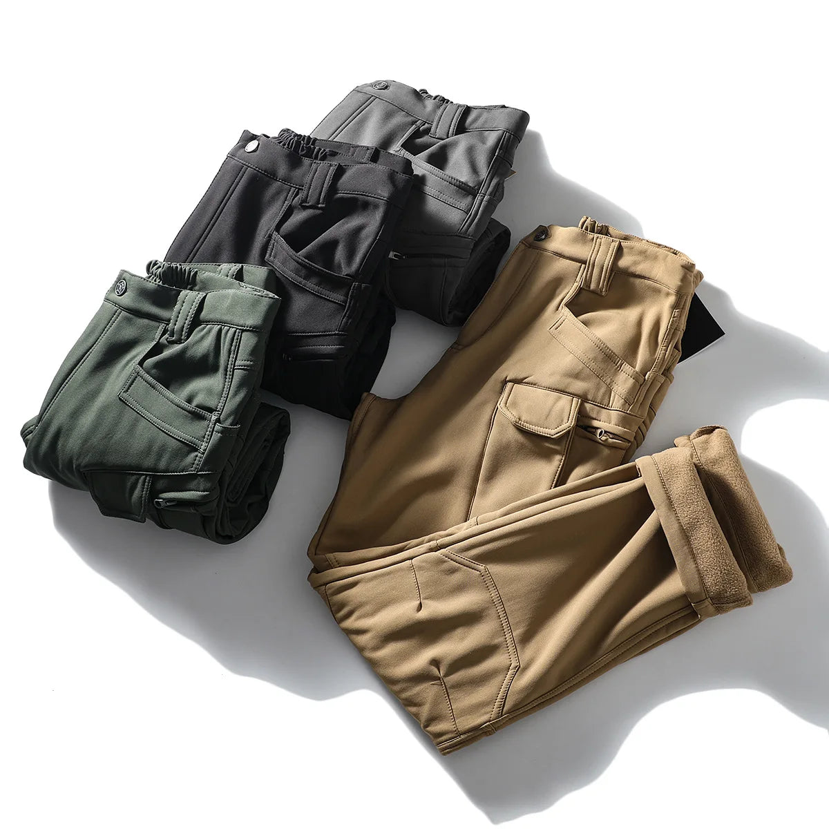 Men’s Soft Shell Tactical Set – Waterproof Fleece Lined Multi-Pocket Outdoor Wear
