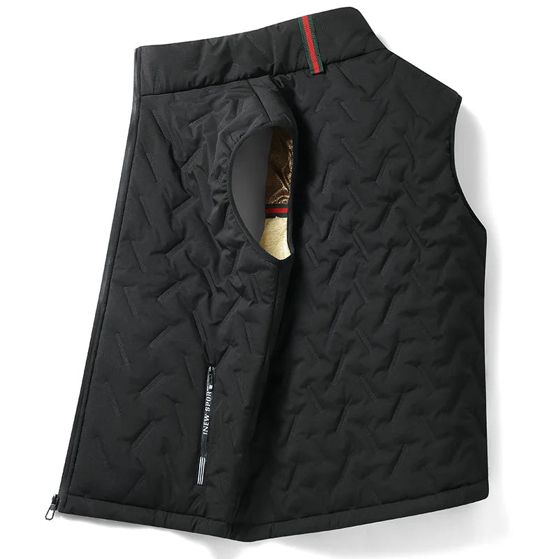 Casual Men's Windproof Gilet – Autumn Winter Down Cotton Fleece Vest, Thickened Sleeveless Warm Jacket C8
