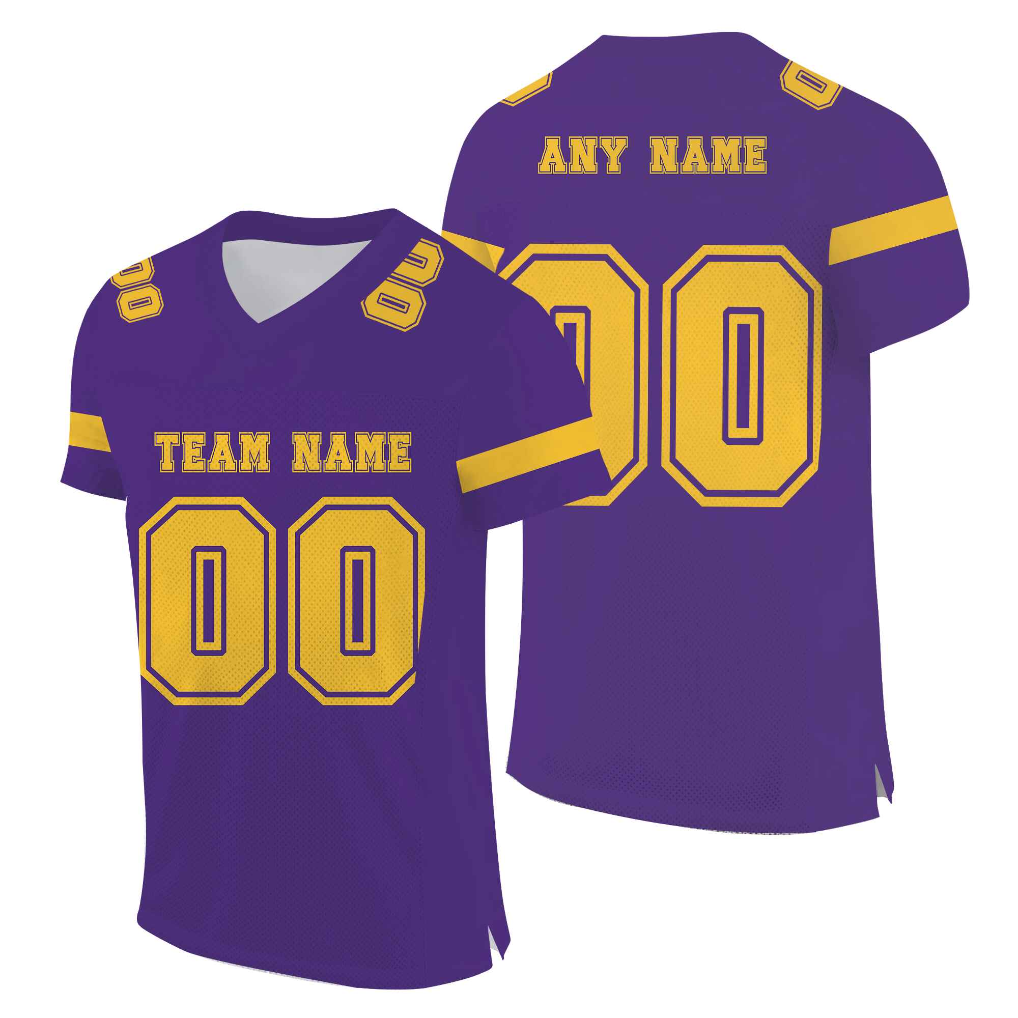 Custom Purple Gold Mesh Authentic Football Jersey