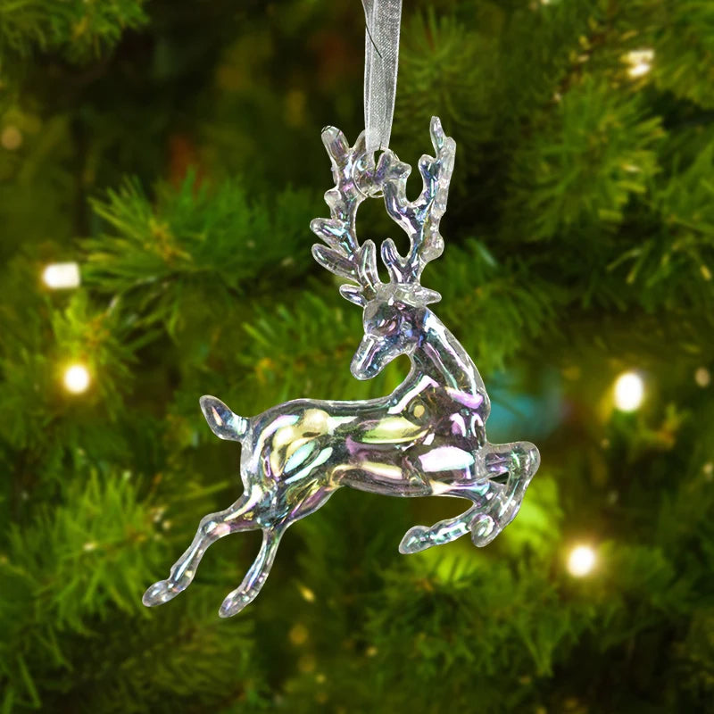 Xmas Tree Transparent Snowflake Hanging Ornaments – Acrylic Pendant Christmas Decoration for Home 2025 Navidad Gifts New Year 2026