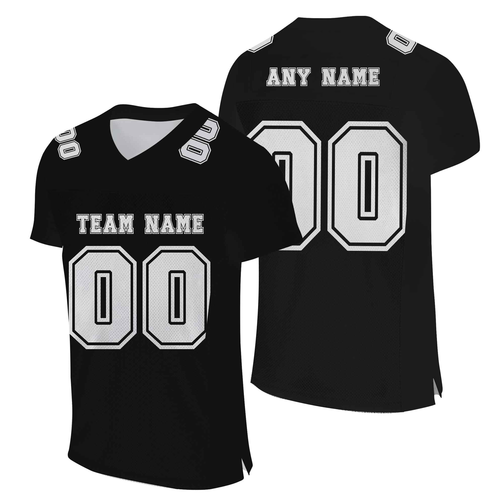 Custom Black White Mesh Authentic Football Jersey