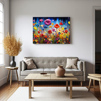 Thumbnail for Wildflowers on Canvas, Colorful Wildflower Field Art Print 04, Minimalist Flower Wall Art, Abstract Wall Art, Watercolor flowers, Floral Print, Classic, Rustic Farmhouse, Wildflower Home Decor, Flower Painting Canvas, Floral Wall Art