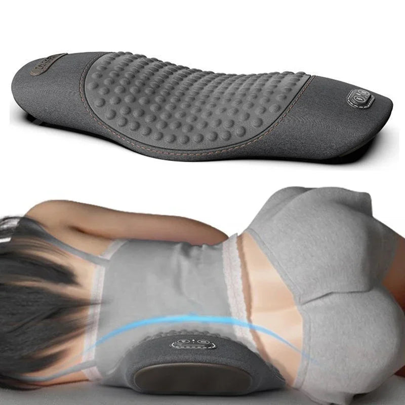 Lumbar Support Pad with Heating & Massage – Waist Pillow for Bed or Seat