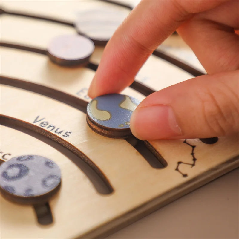 Set 2 Planet Puzzle, Preschool Learning Space-themed Busy Board for Toddler, Solar System Model Educational Puzzle, Birthday Gift for 2 Years Old, Toddler gift, Kids Christmas gift C162