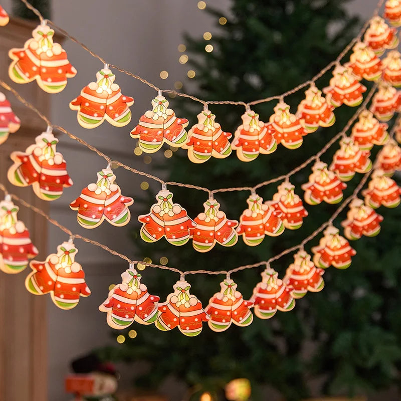 3M 20LED Christmas String Lights | Santa Claus & Snowman Garland | USB/Battery-Operated LED Holiday Decoration for Indoor & Outdoor