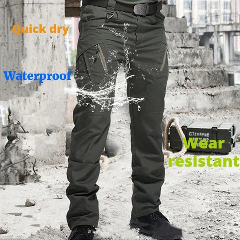 Men’s Waterproof Tactical Cargo Pants – Multi-Pocket Outdoor Hiking Utility Trousers