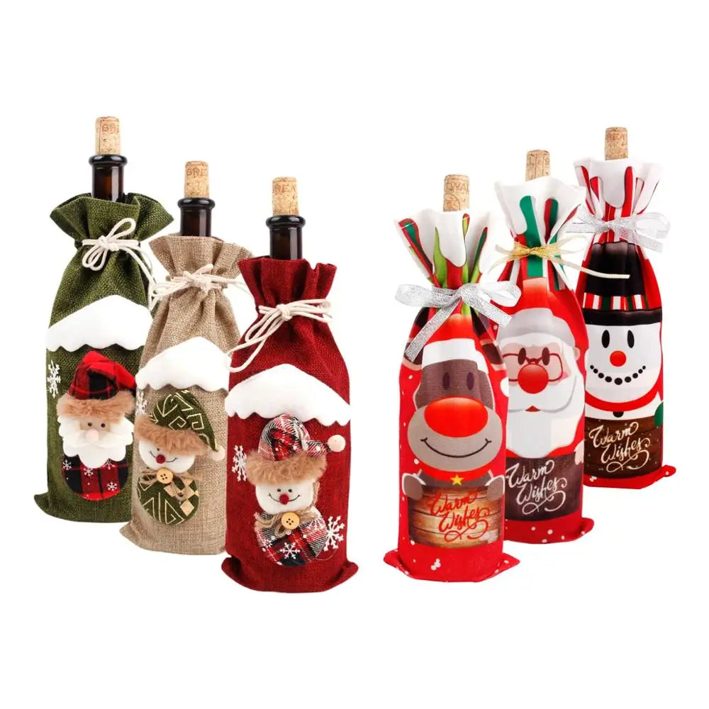 Christmas Wine Bottle Cover – Merry Christmas Decorations for Home, Xmas Gift, Navidad Noel Natal Ornaments 2025