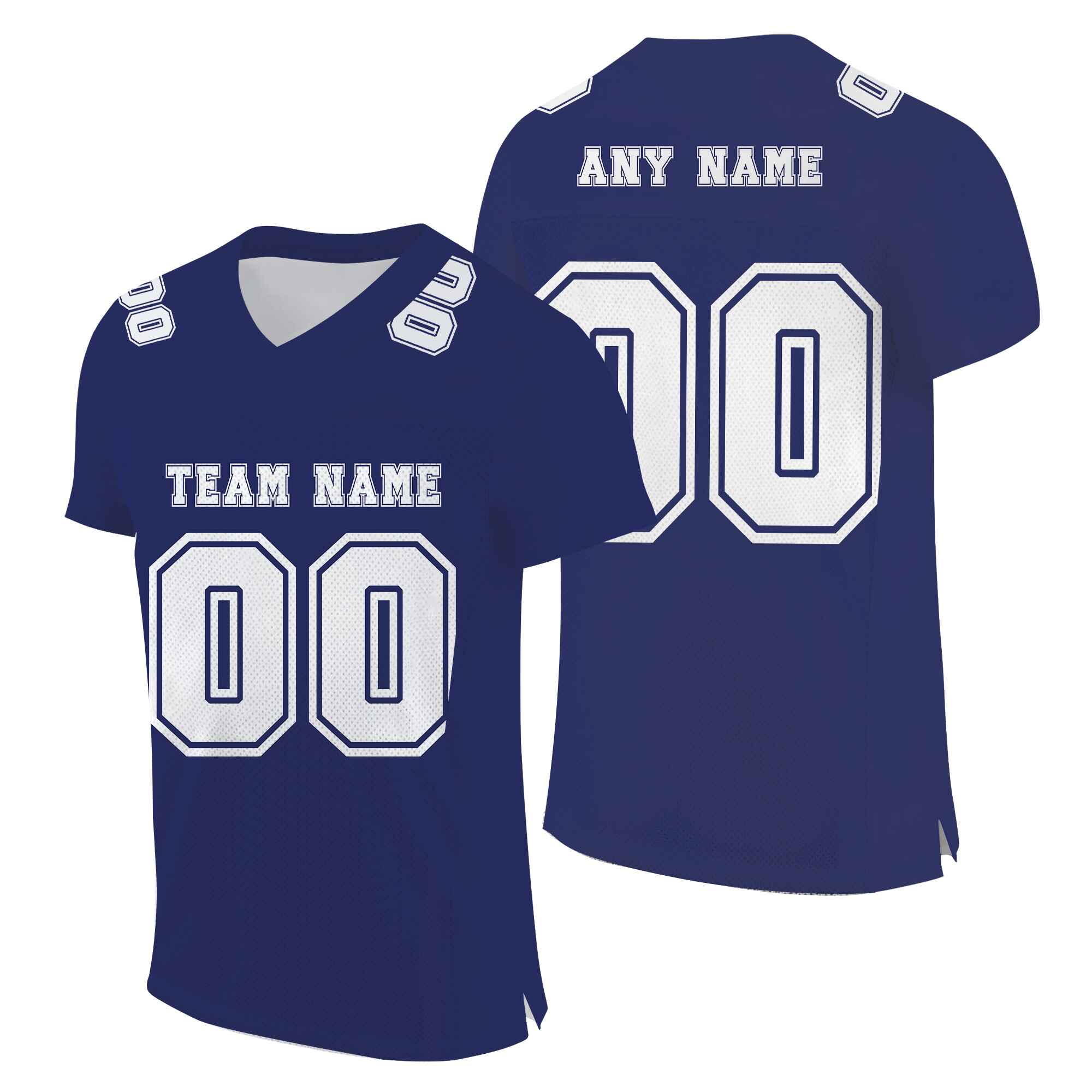 Custom Royal White Mesh Authentic Football Jersey