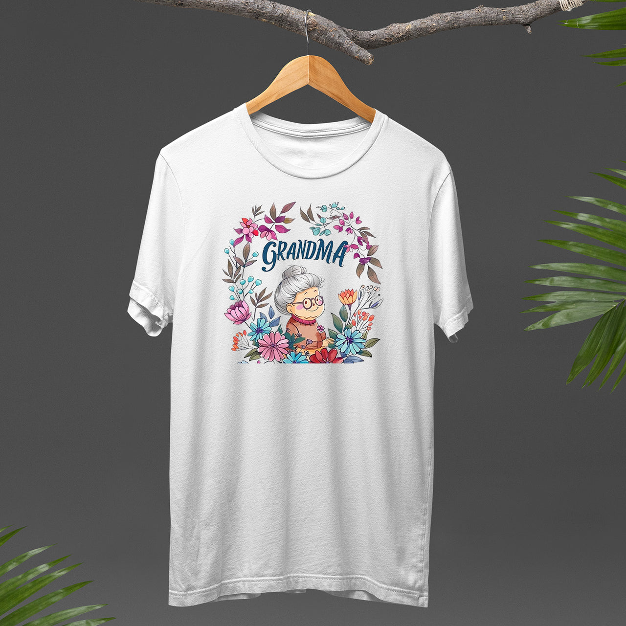 Cute Chibi Grandma T-Shirt, Floral Nana Shirt, Celebrate Mom, Nana Shirt, Grandma Hoodie, Grandma Shirt, Mother's Day Gift For Grandma, Happy Mother's Day 03