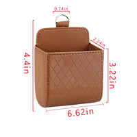 Thumbnail for Car Auto Seat Back Interior Air Vent Cell Phone Holder Pouch Bag Box Tidy Storage Coin Bag Case Organizer with Hook, Custom fit for Car