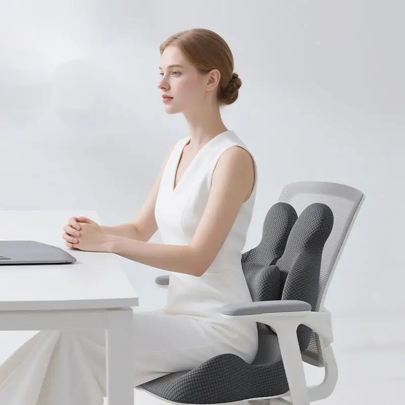Memory Foam Office Seat Cushion with Back Support – Ergonomic Chair Cushion