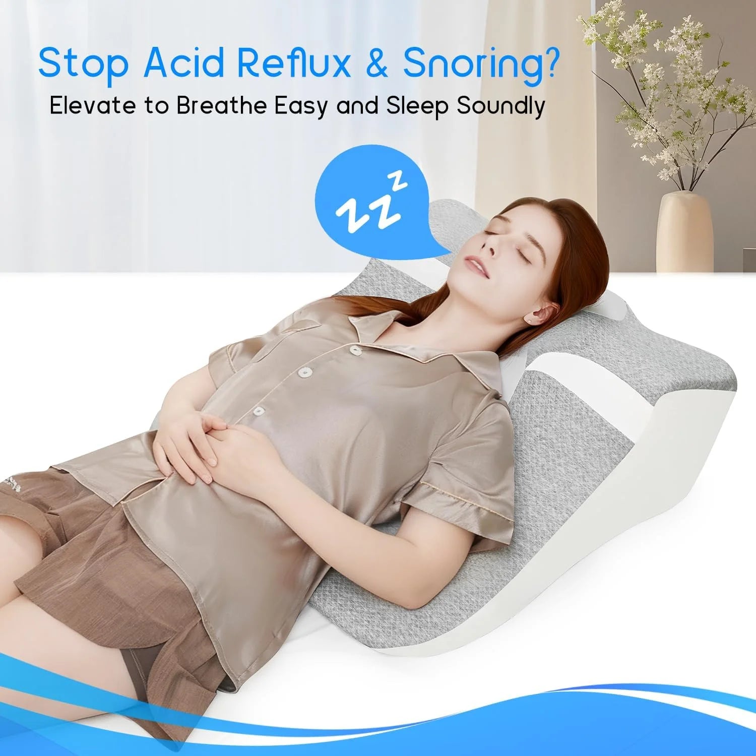 Bed Wedge Sleeping Pillow – Ergonomic Wedge Support Pillow for Reading, Resting, and Relaxation