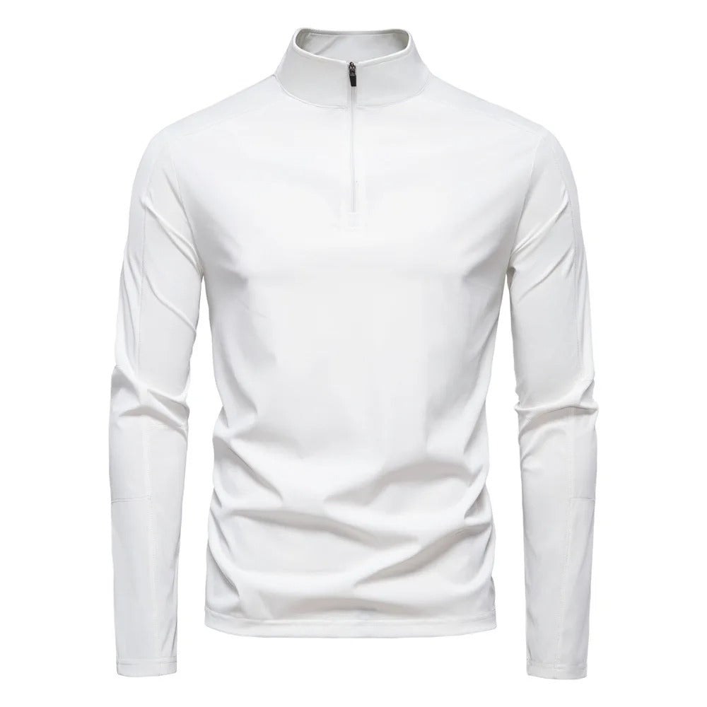 Men's UV Protection Half-Zip Long Sleeve Shirt – Quick-Dry Breathable Outdoor Performance Top