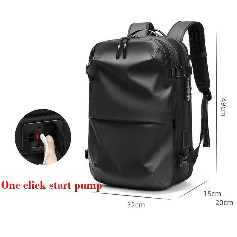 Vacuum Compression Travel Backpack – Expandable Waterproof Laptop Backpack for Business & Outdoor Travel