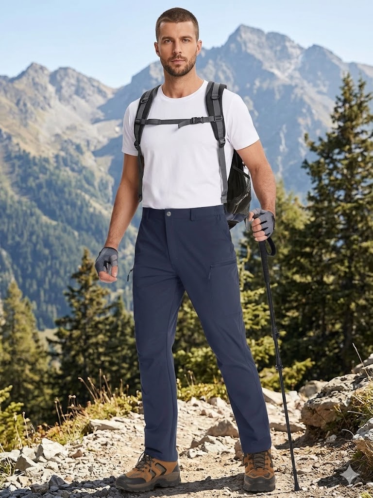 Men’s Lightweight Cargo Hiking Pants – Quick-Dry Outdoor Utility Trousers