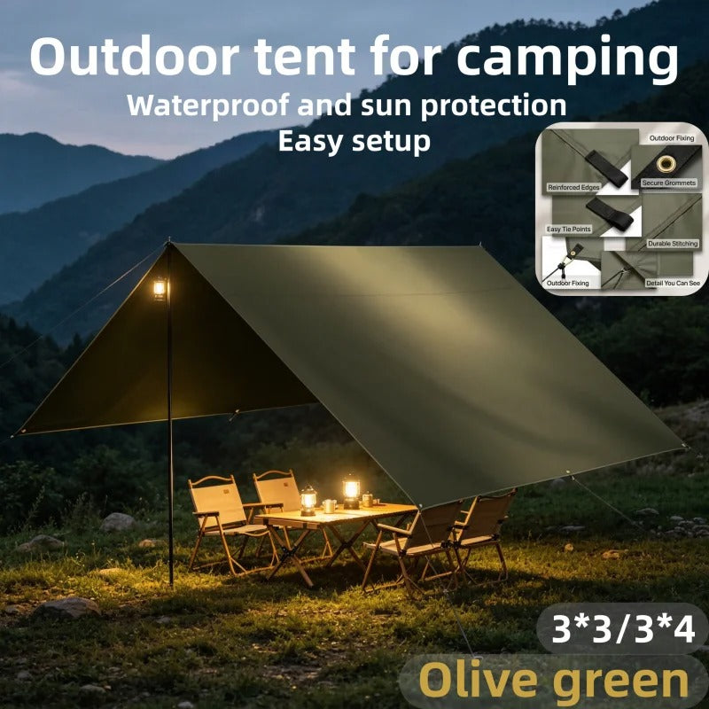 Waterproof Camping Tarp – Ultralight Sun Shelter & Rain Fly for Camping, Beach & Outdoor Adventures
