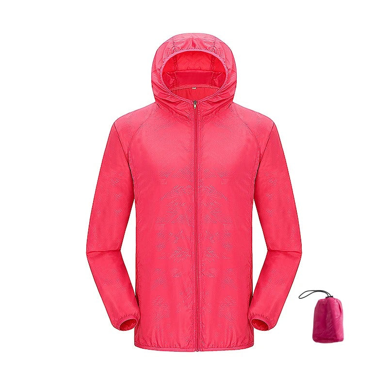 Unisex Waterproof Hiking Jacket – Lightweight Quick-Dry Hooded Windbreaker with UV Protection