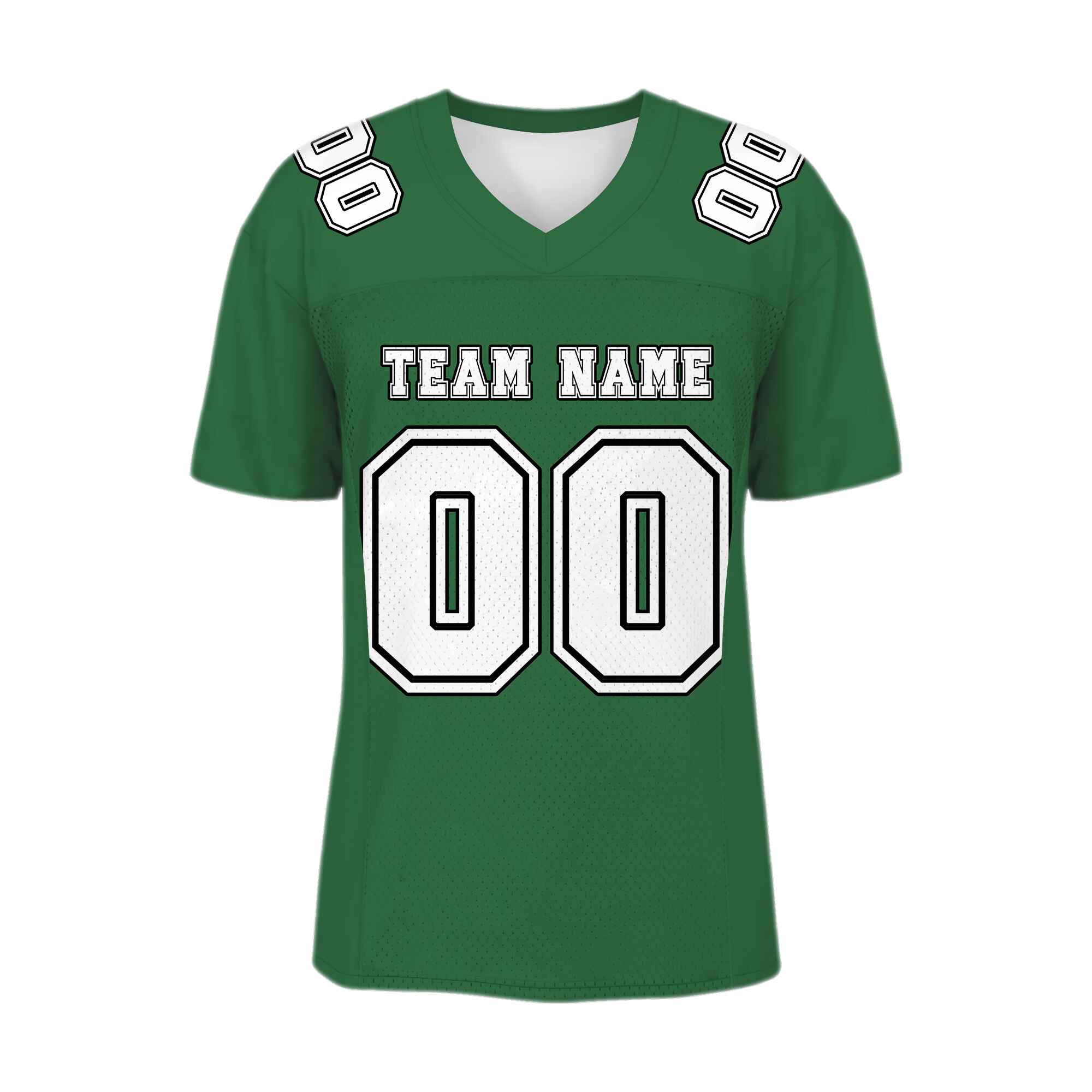 Custom Grass Green White-Black Mesh Authentic Football Jersey