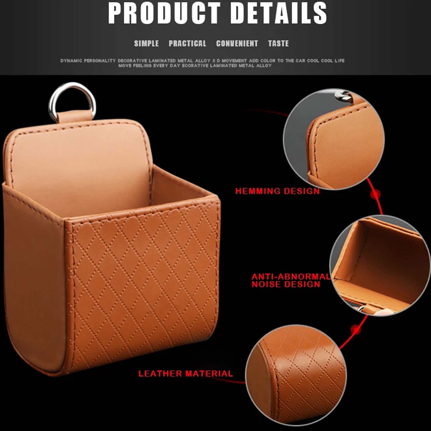 Car Auto Seat Back Interior Air Vent Cell Phone Holder Pouch Bag Box Tidy Storage Coin Bag Case Organizer with Hook, Custom fit for Jaguar