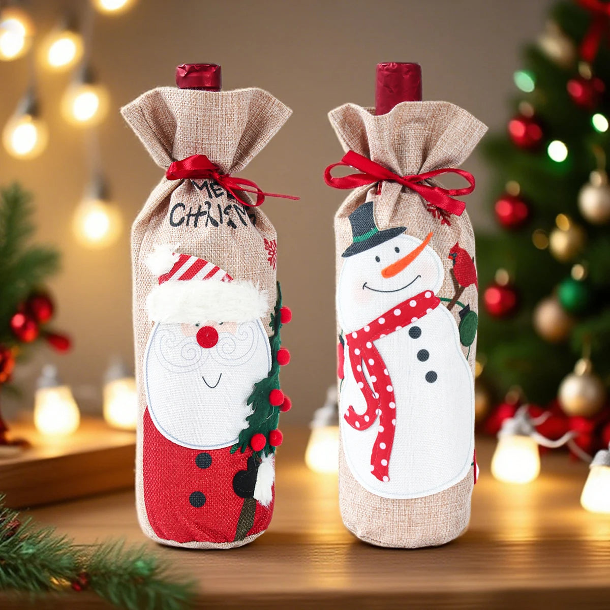 Christmas Wine Bottle Cover – Merry Christmas Decorations for Home, Xmas Gift, Navidad Noel Natal Ornaments 2025