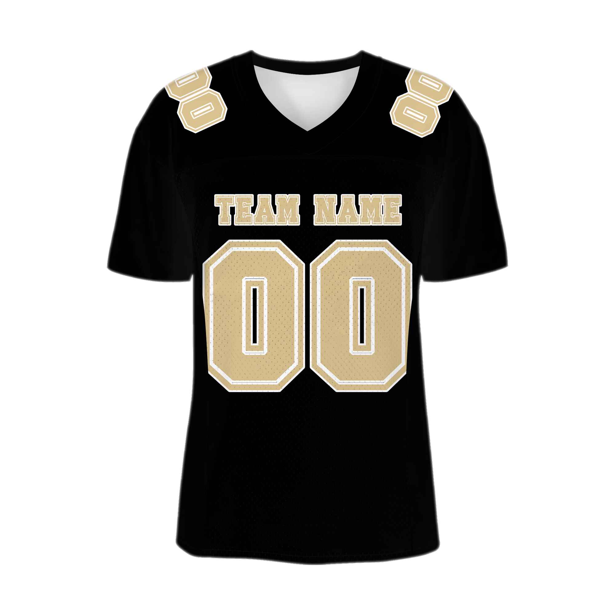 Custom Black Khaki Mesh Authentic Football Jersey