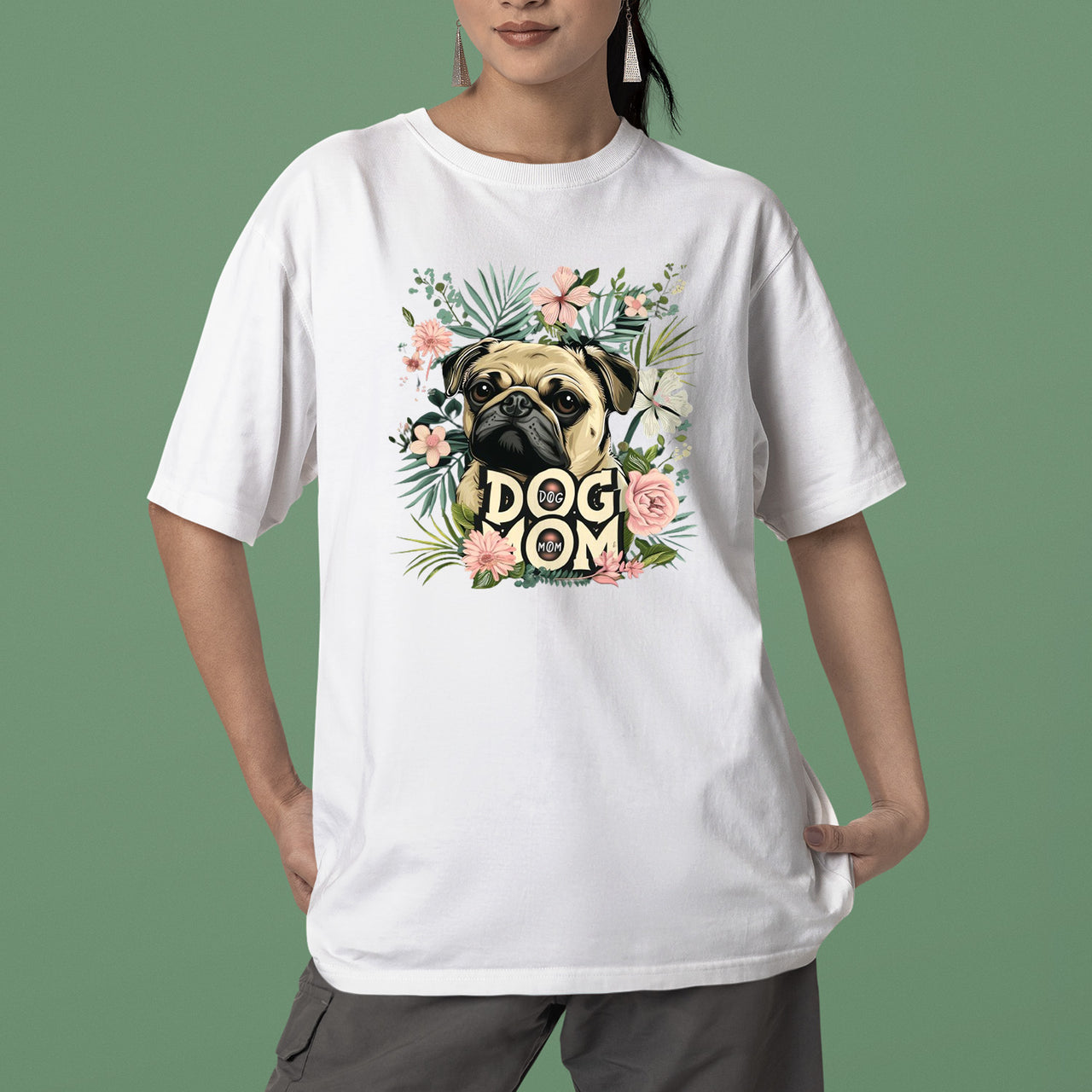 Pug Dog T-shirt, Pet Lover Shirt, Dog Lover Shirt, Dog Mom T-Shirt, Dog Owner Shirt, Gift For Dog Mom, Funny Dog Shirts, Women Dog T-Shirt, Mother's Day Gift, Dog Lover Wife Gifts, Dog Shirt