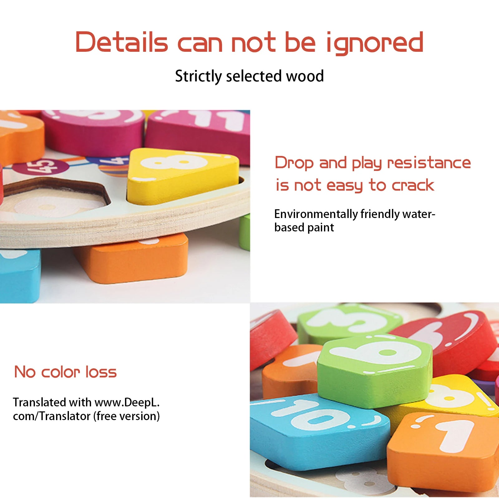Wooden Clock Shape Sorting Toy Educational Montessori Color Toy Time Telling Numbers Learning Game for Toddlers, Toddler gift, Kids Christmas gift C121