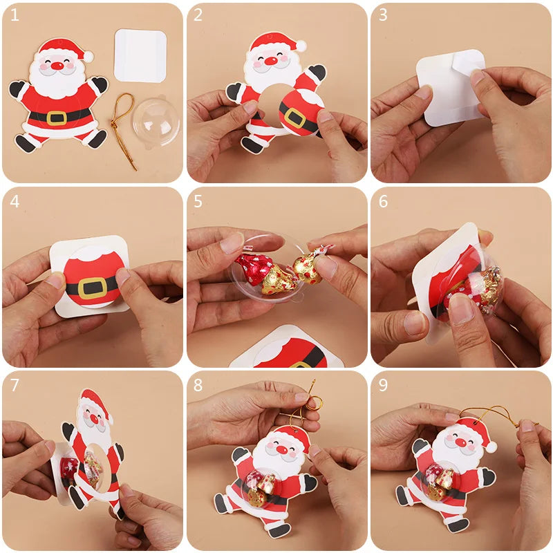 12/24Pcs Christmas Candy & Chocolate Holder Cards – Xmas Tree Hanging Pendants for Holiday Party & Kids Gifts