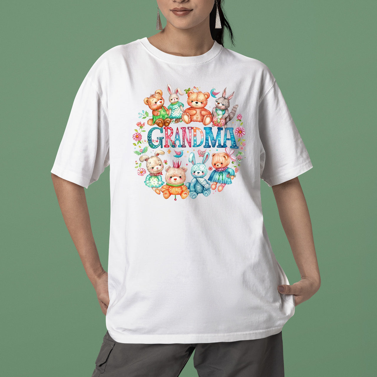 Cute Chibi Grandma T-Shirt, Teddy Bear Nana Shirt, Celebrate Mom, Nana Shirt, Grandma Hoodie, Grandma Shirt, Mother's Day Gift For Grandma, Happy Mother's Day
