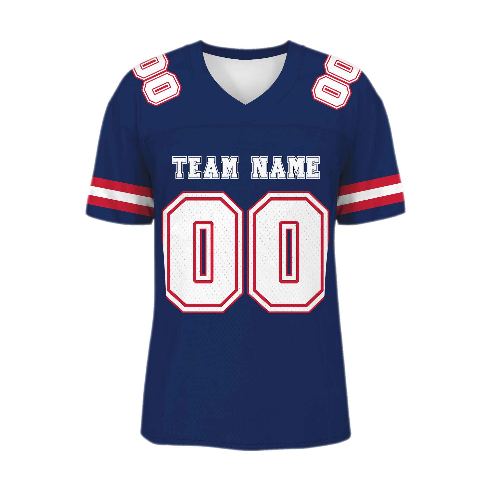 Custom Navy White-Red Mesh Authentic Football Jersey