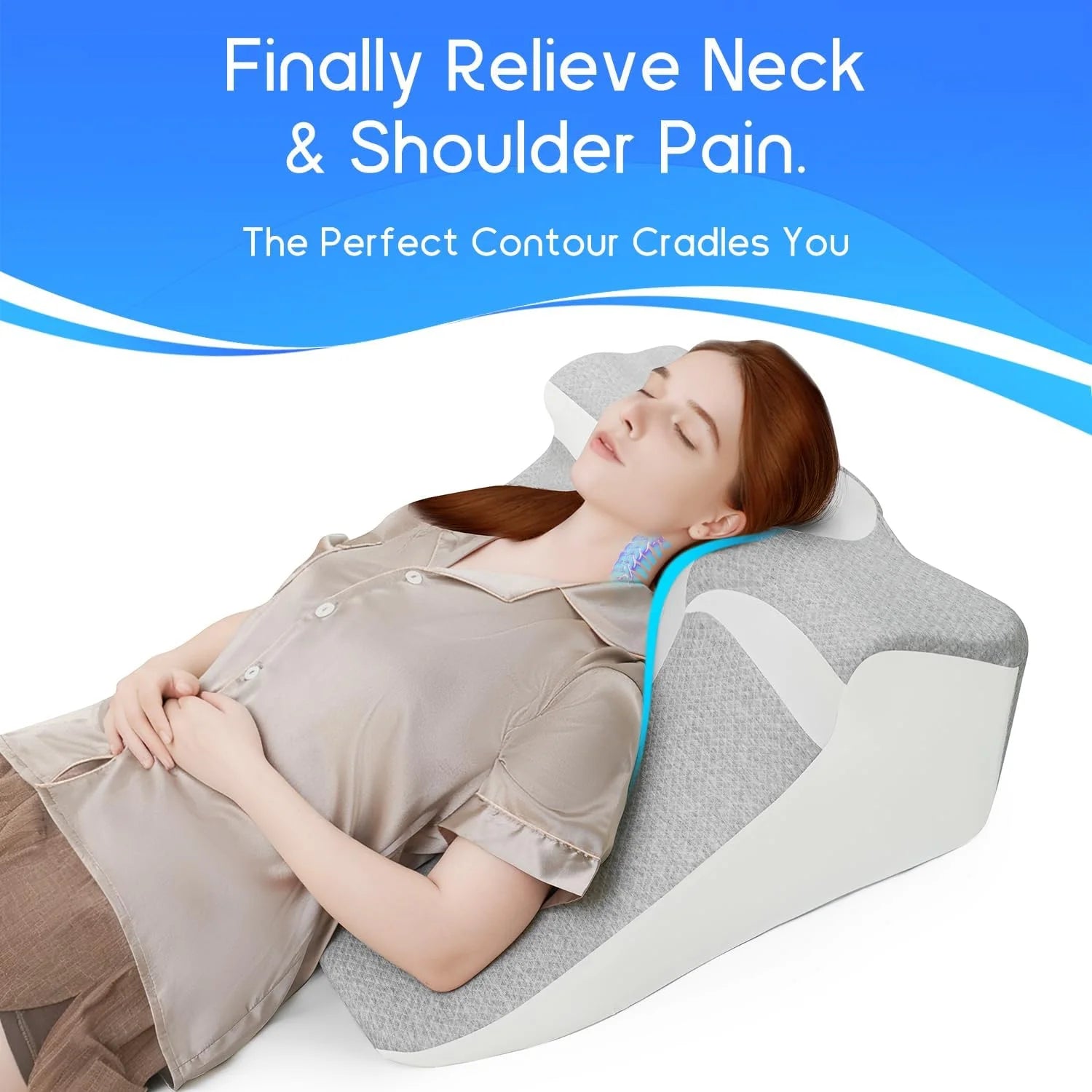 Bed Wedge Sleeping Pillow – Ergonomic Wedge Support Pillow for Reading, Resting, and Relaxation