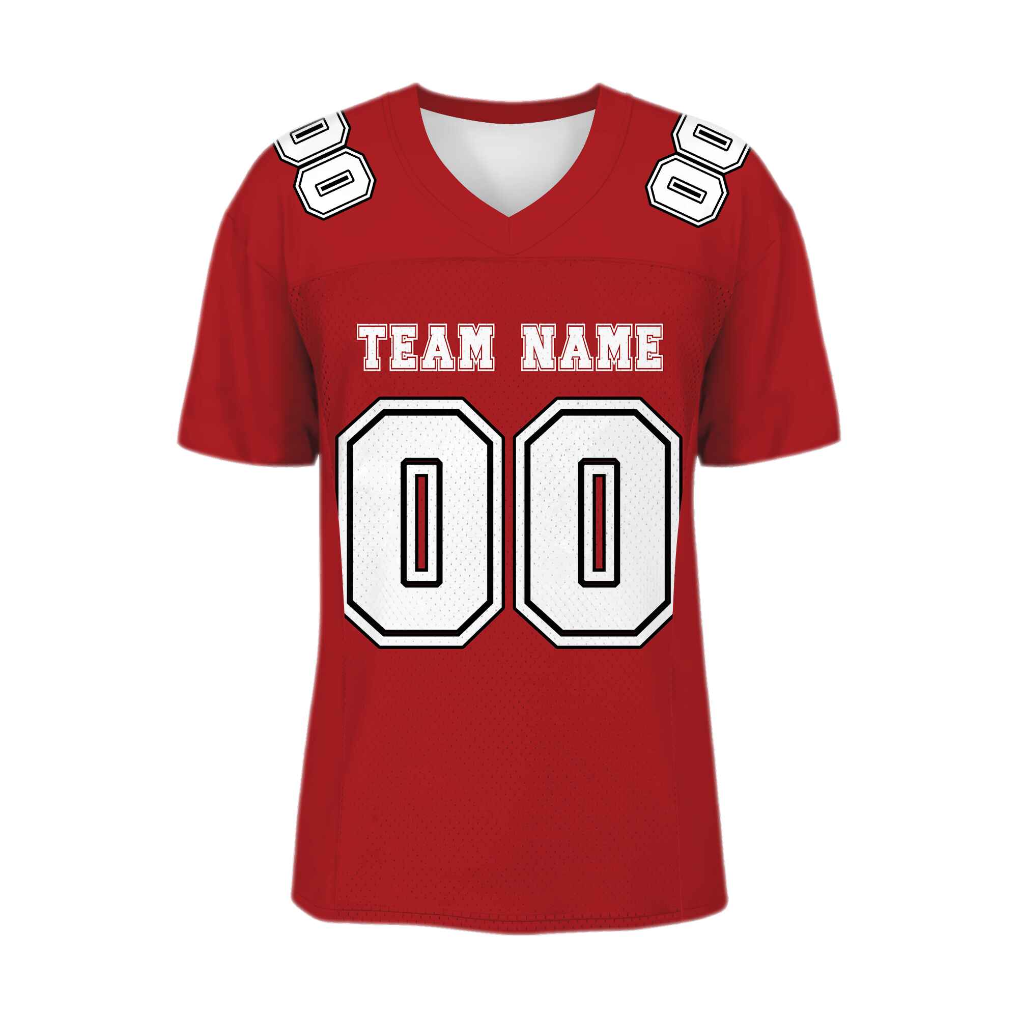 Custom Red White-Black Mesh Authentic Football Jersey