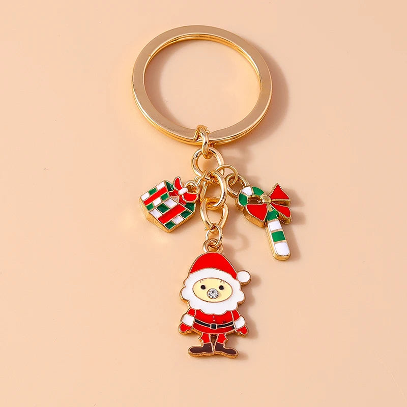 Fashion Merry Christmas Tree & Santa Claus Keychain – Car, Handbag, and Festival Gift for Women & Men