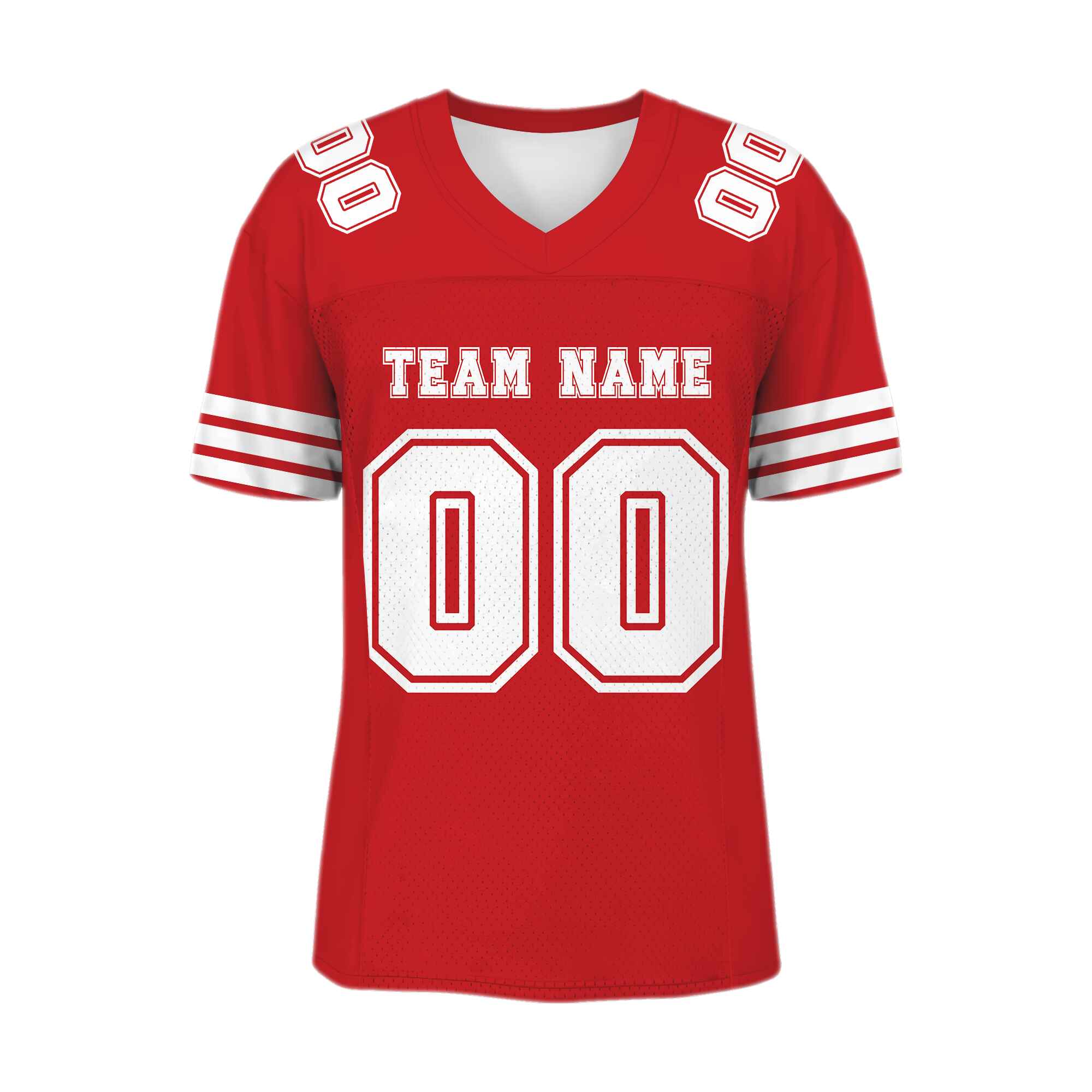 Custom Red White Mesh Authentic Football Jersey