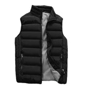 Men's Puffer Vest Warm Sleeveless Winter Jackets Waterproof Zipper Coats With Stand-Up Collar Casual Lightweight Outerwear For Cold Weather C29