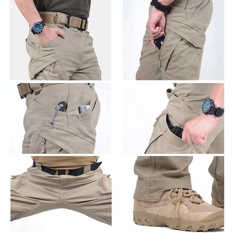 Men’s Stretch Cotton Cargo Pants – Multi-Pocket Flexible Outdoor Work Tactical Trousers