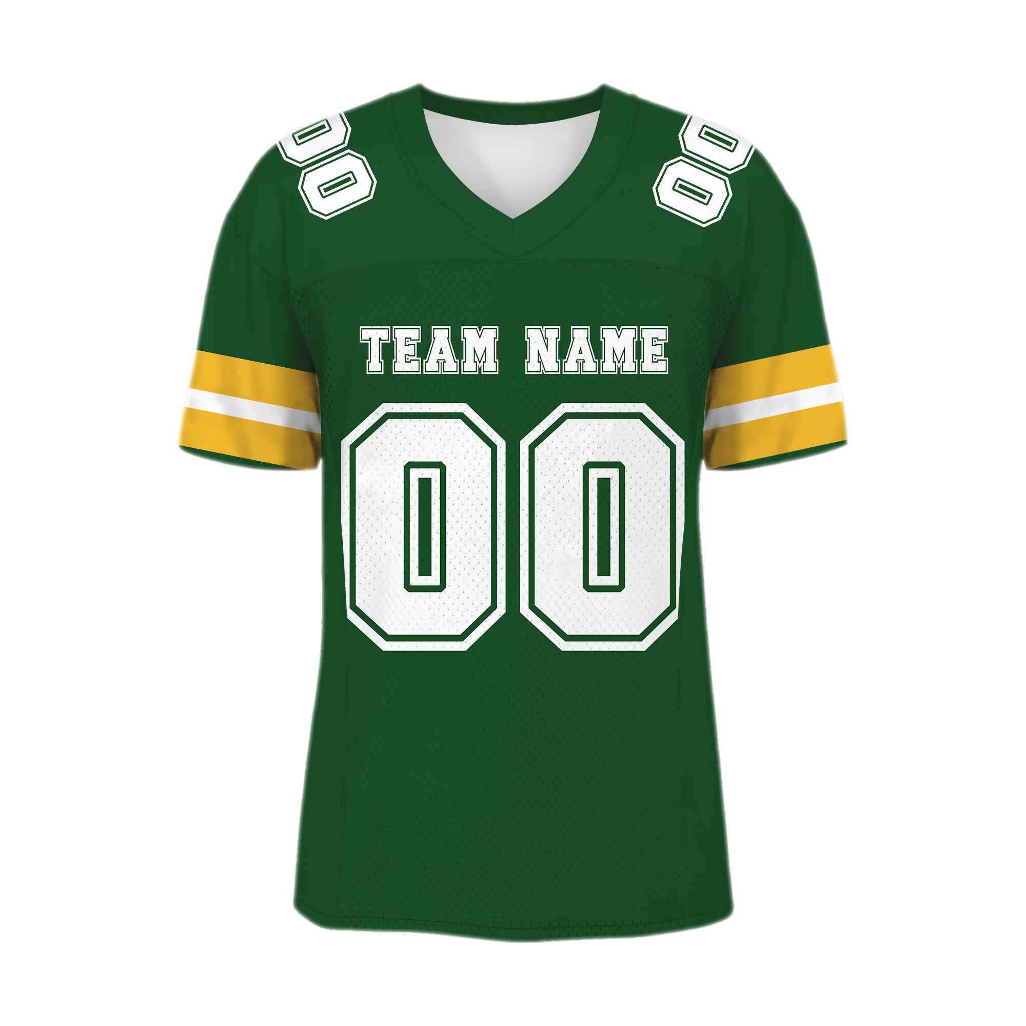 Custom Grass Green Gold-White Mesh Authentic Football Jersey