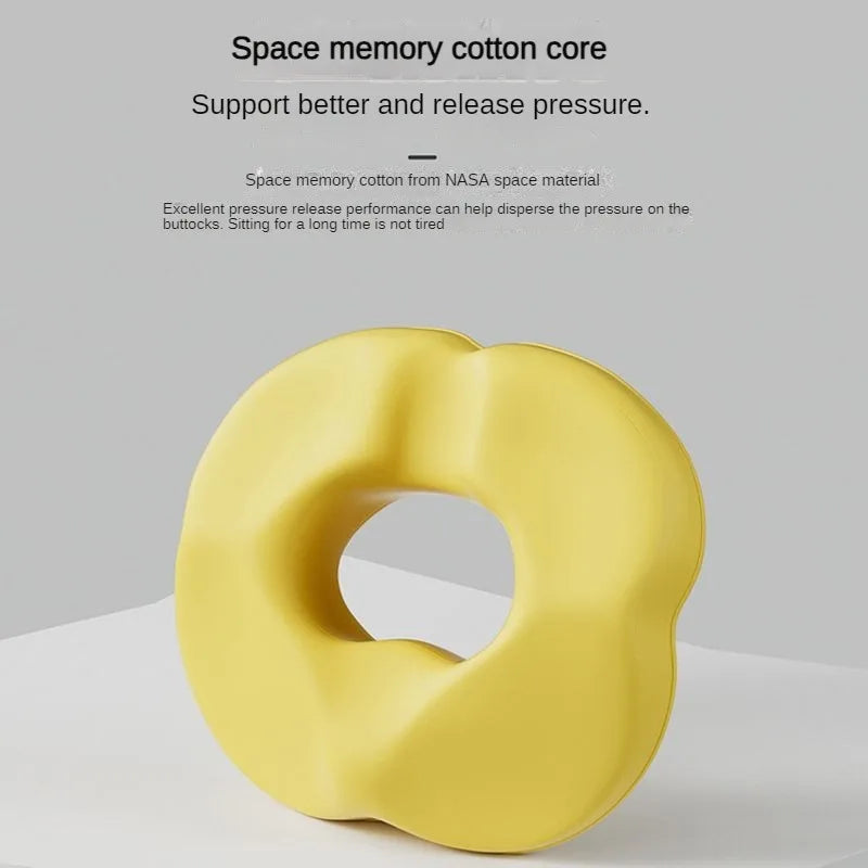 Memory Foam Donut Seat Cushion – Ergonomic Sitting Support Pillow for Office and Home Chairs