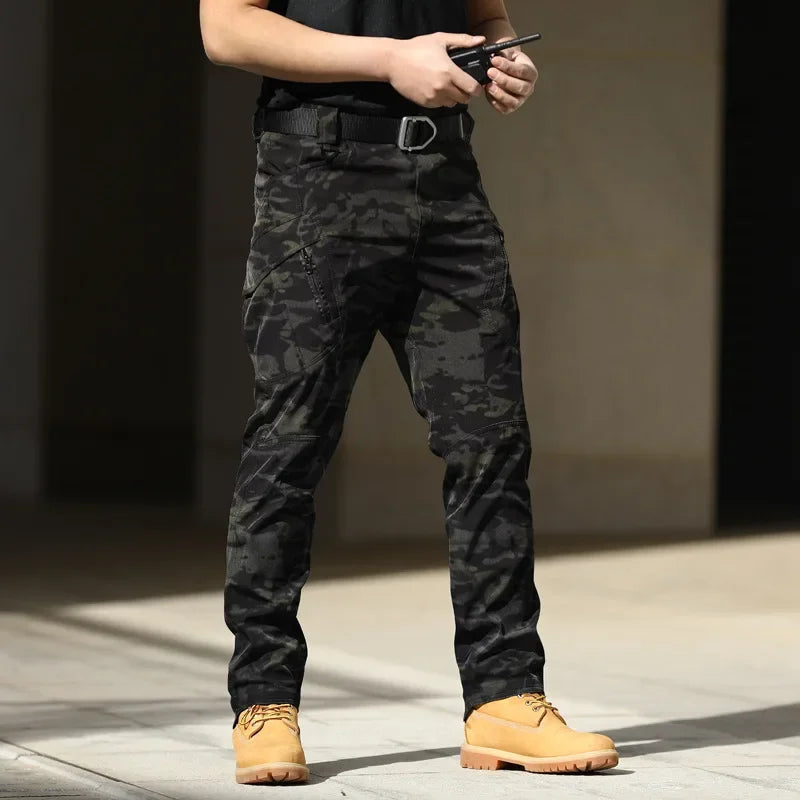Men’s Stretch Cotton Cargo Pants – Multi-Pocket Outdoor Tactical Hiking Trousers