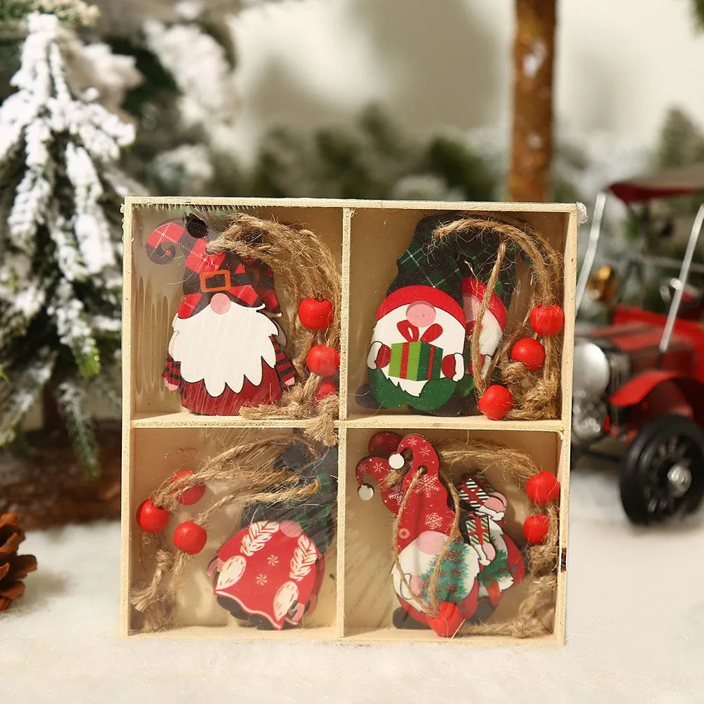 9/12pcs Christmas Gnomes Wooden Pendant – Xmas Tree Hanging Ornaments for Holiday Home Decoration & Gifts 2025