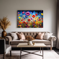 Thumbnail for Wildflowers on Canvas, Colorful Wildflower Field Art Print 04, Minimalist Flower Wall Art, Abstract Wall Art, Watercolor flowers, Floral Print, Classic, Rustic Farmhouse, Wildflower Home Decor, Flower Painting Canvas, Floral Wall Art