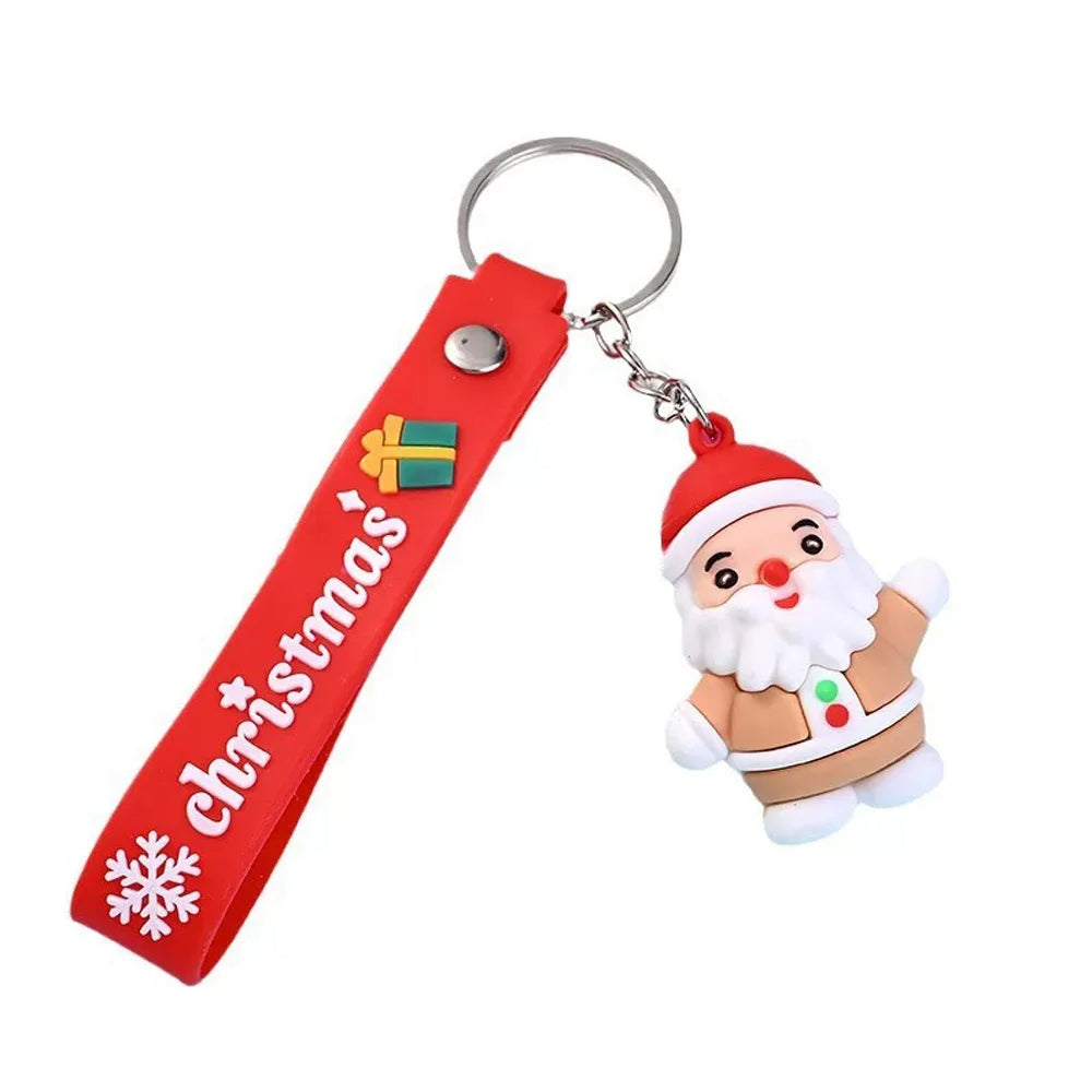 6PCS/3PCS/1PC Santa Claus & Snowman 3D Keychain – Christmas Bag Pendant for Kids Holiday Gift